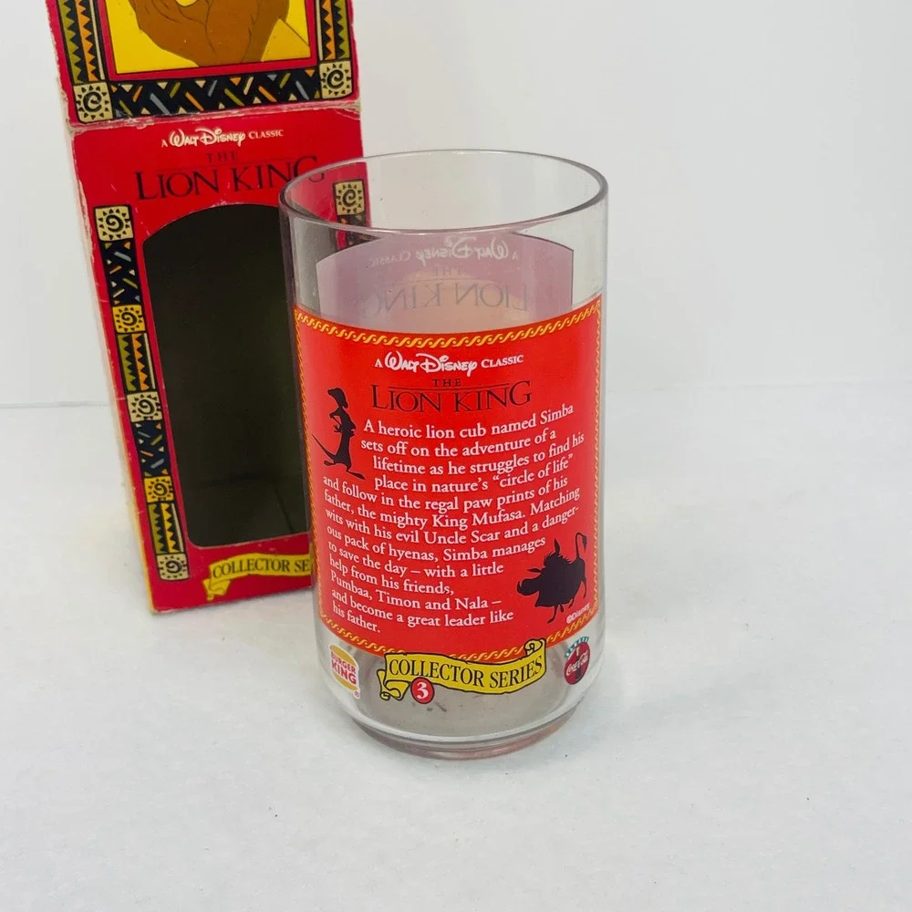 Vintage 1994 Disney Lion King Burger King Coca-Cola Collector Glass Series 3 Box